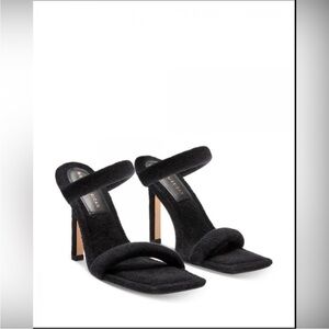 Good American Black Heeled Sandals